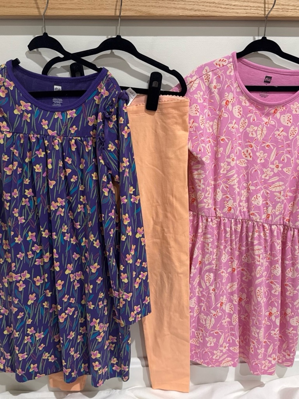 Kids Floral Long-Sleeve Dress in Purple by